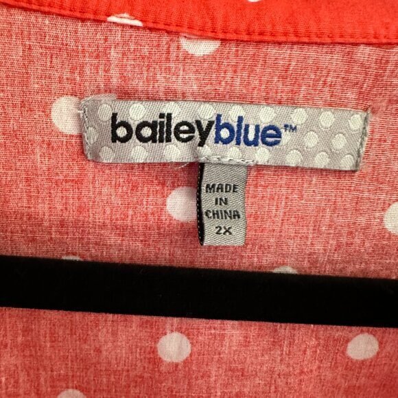 Bailey Blue Polka Dot Orange Dress ‎ Size 2X - Picture 4 of 9